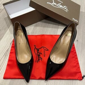 Christian Louboutin Glossy Black Heels with Signature Red Sole